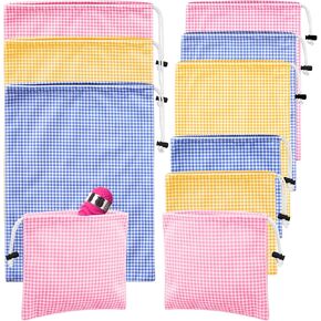 Amylove 9 Pcs Adult Game Toy Storage Bags Drawstring Gift Bags Pouches for Toys Lightweight Toy Organizer Stuff Sack Multi Purpose Foldable Ditty Bag Travel Pouch, 3 Sizes (Black, Beige, Light Gray)