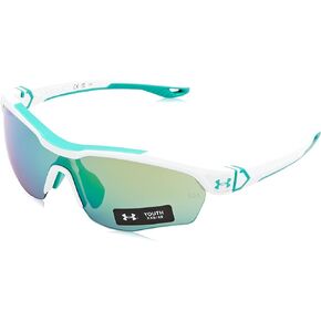 نظارات شمسية من Under Armour Boys Ua Yard Pro Jr.، أبيض أخضر/أخضر متعدد الطبقات، 99 ملم 1 ملم أمريكي
