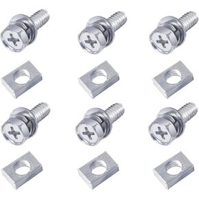 6 PCS Bolts and Nuts Kit, Motorcycle Battery Bolts and Nuts, M6x16MM Motorcycle Battery Screw and Nut, Battery Terminal Bolts and Nuts Carbon Steel