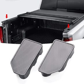 2 PCS Car Bed Rail Pile Cover, ABS Waterproof Dustproof Trunk Hole Plug, Truck Rear Hatch Pile Hole Cover Insert, Compatible with 19-22 Chevrolet Silverado GMC Sierra Protective Part (Black)