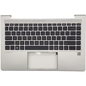 wzqrps Replacement Laptop Upper Case Palmrest Non-Backlit Keyboard Touchpad Assembly Part for HP ProBook 440 G8 445 G8 PB 440 445 G8 M23770-001 M23769-001 Silver