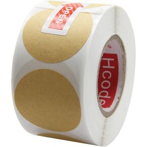 Natural Circle Kraft Paper Dots Price Stickers Brown Target Pasters 1.5 Inches Adhesive Price Stickers Writable Blank 500 Pieces Per Roll (1.5 inches)