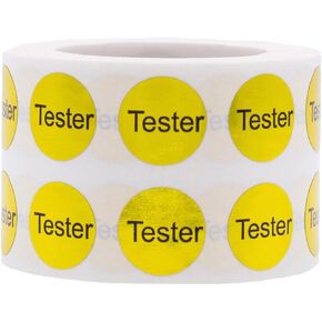 Clear Tester Stickers, 1/2 Inch Round, 1000 Labels on a Roll