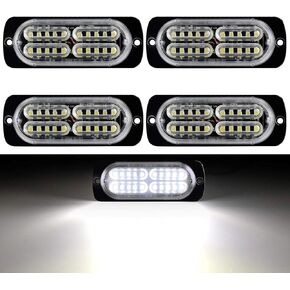 Strobe Lights for Truck Amber and White Strobe Lights for 4 Wheelers Atv Emergency Lights for yellow&white 20LED Remote Control