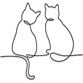 Matani Metal Cat Wall Decor | Cat Wall Art | Metal Wall Art | Minimalist Room & Living Room Wall Décor (Cats)
