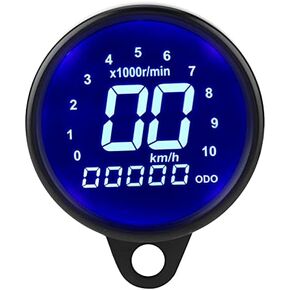 Motorcycle Speedometer,12V DC Universal Motorcycle Waterproof LED Digital Speedometer Tachometer, Motorbike Speed Meter Gauge Oil Level Meter Voltmeter Voltage, Black Universal Motorcycle sp