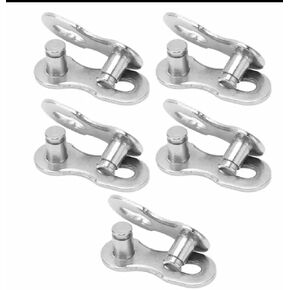 Bicycle Chain Master Link Reusable Bike Chain Connecting Link, for 11 Speed, Road Bicycle and Mountain Bike, Metal Bike Master Link, Bicycle Chain Missing Link Connector, 5 Set Pack Silver