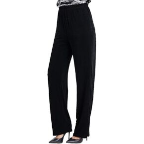 Jostar Women's Elastic Waist Pants – Plus Size Pull On Acetate Non Iron Stretch Straight Leg Relaxed Fit Basic Trouser