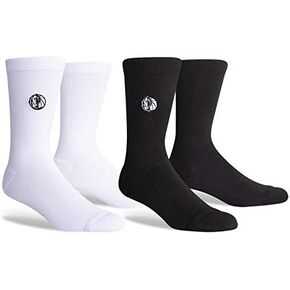 PKWY 2-Pack Unisex Basketball Team Enough is Enough Black & White Limited Edition Crew Socks