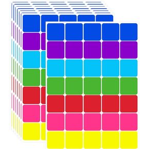 1 x 1 Square Labels, Adhesive Color Coding Stickers Writable Labels for Home Moving,Teachers Students Name Tags File Folder(20 Sheet)