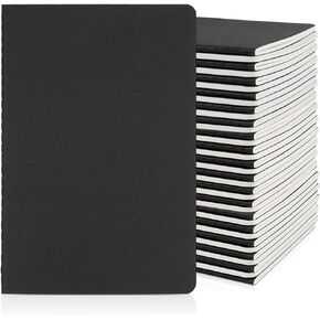 EUSOAR Kraft Subject Notebook Journals, 24 Pack A5 5.5" x 8.3" 60 Pages Kraft Brown Softcover Lined Notebooks, Travel Journal Notebook Notepad Set Bulk, Students Office Writing Diary Paper