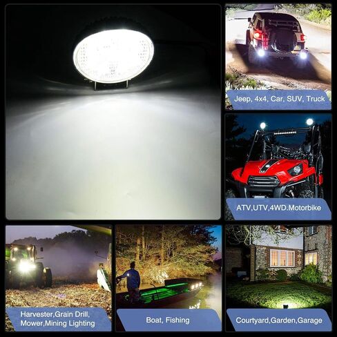 Nilight LED القرون 10 قطع 4.5 بوصة 27 واط ضوء الفيضانات المستديرة على الطرق الوعرة أضواء الضباب على الطرق الوعرة أضواء القيادة سقف LED ضوء بار ضوء العمل للدراجات النارية ATV UTV SUV شاحنة قارب، 2 سنة الضمان in Saudi Arabia