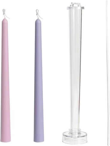 مجموعة قوالب شمعة مستدقة مقاس 10.2 بوصة، قالب شمعة كبير، قوالب مدببة طويلة للقالب مع عمود فتيل الشمعة، لوازم قالب أسطواني لحفلات الزفاف وعشاء المنزل وحفلات الديكور والمناسبات الخاصة in Kuwait