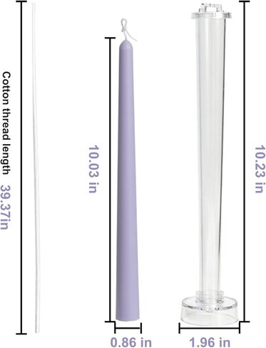مجموعة قوالب شمعة مستدقة مقاس 10.2 بوصة، قالب شمعة كبير، قوالب مدببة طويلة للقالب مع عمود فتيل الشمعة، لوازم قالب أسطواني لحفلات الزفاف وعشاء المنزل وحفلات الديكور والمناسبات الخاصة in Kuwait