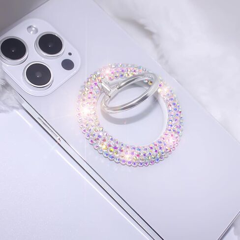 Erolagomat Bling Magnetic Cell Phone Ring Holder Grip Compatible with MagSafe，Glitter Sparkle Magnet Finger Phone Ring Grip Stand Holder Compatible with iPhone 15 14 Plus 13 12, Pro, Pro Max, Mini in Saudi Arabia