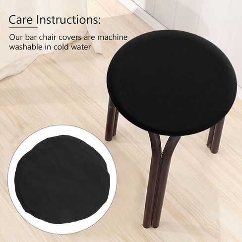 أغطية مقاعد البار المستديرة باللون الأسود، أغطية كراسي بار مرنة، أغطية قابلة للغسل، وسادة مقعد قابلة للغسل، تصنيفات للاستخدام في بار المنزل والفندق، 12-14 بوصة in Kuwait