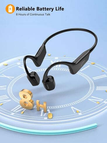 سماعة رأس MAIRDI Bone Conduction لاسلكية، بلوتوث 5.3 سماعة أذن مفتوحة مع ميكروفون، وقت تشغيل 8H وIP67 مقاومة للماء، سماعة رأس موصلة للعظام للجري والتمارين الرياضية وركوب الدراجات in Kuwait