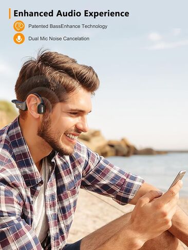 سماعة رأس MAIRDI Bone Conduction لاسلكية، بلوتوث 5.3 سماعة أذن مفتوحة مع ميكروفون، وقت تشغيل 8H وIP67 مقاومة للماء، سماعة رأس موصلة للعظام للجري والتمارين الرياضية وركوب الدراجات in Kuwait
