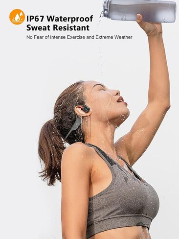 سماعة رأس MAIRDI Bone Conduction لاسلكية، بلوتوث 5.3 سماعة أذن مفتوحة مع ميكروفون، وقت تشغيل 8H وIP67 مقاومة للماء، سماعة رأس موصلة للعظام للجري والتمارين الرياضية وركوب الدراجات in Kuwait