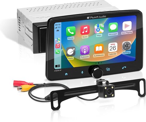 ستيريو السيارة Planet Audio P70CPA-PCF - Apple CarPlay، Android Auto، Single Din، شاشة لمس 7 بوصة، بلوتوث، بدون مشغل DVD CD، مستقبل راديو AM/FM، كاميرا احتياطية in Kuwait