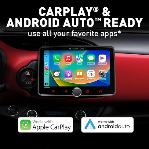 ستيريو السيارة Planet Audio P70CPA-PCF - Apple CarPlay، Android Auto، Single Din، شاشة لمس 7 بوصة، بلوتوث، بدون مشغل DVD CD، مستقبل راديو AM/FM، كاميرا احتياطية in Kuwait
