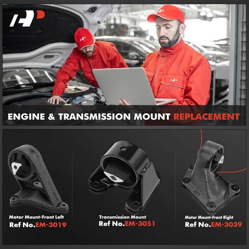 مجموعة حامل محرك وناقل الحركة A-Premium 3 قطع متوافقة مع Jeep WJ Series Grand Cherokee 1999-2004 4.0L، 4WD، ناقل حركة أوتوماتيكي، استبدال # 53054631AB in Saudi Arabia