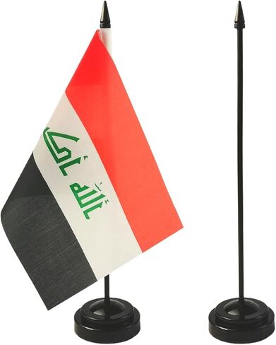 1 American and 1 Icelander 8"x5" Miniature Desk & Table Flag, Includes 2 Flag Stands & 2 Small Mini Stick Flags, USA American & Iceland Flag,Iceland Flags ,Iceland Room Flag, Friendship Flags of the World in Saudi Arabia