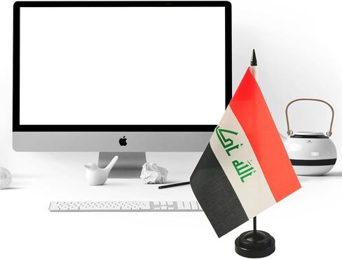 1 American and 1 Icelander 8"x5" Miniature Desk & Table Flag, Includes 2 Flag Stands & 2 Small Mini Stick Flags, USA American & Iceland Flag,Iceland Flags ,Iceland Room Flag, Friendship Flags of the World in Saudi Arabia