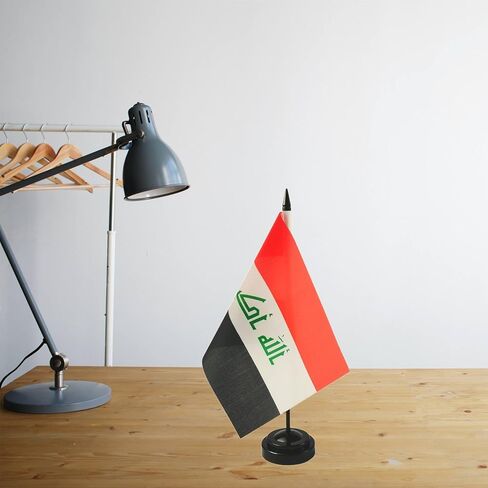 1 American and 1 Icelander 8"x5" Miniature Desk & Table Flag, Includes 2 Flag Stands & 2 Small Mini Stick Flags, USA American & Iceland Flag,Iceland Flags ,Iceland Room Flag, Friendship Flags of the World in Saudi Arabia