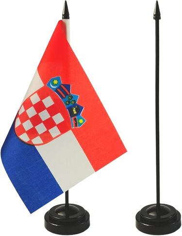 1 American and 1 Icelander 8"x5" Miniature Desk & Table Flag, Includes 2 Flag Stands & 2 Small Mini Stick Flags, USA American & Iceland Flag,Iceland Flags ,Iceland Room Flag, Friendship Flags of the World in Saudi Arabia