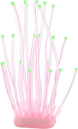 VOCOSTE Aquarium Simulation Coral Sea Urchins, Silicone Fluorescent Coral Glow Ornaments Fish Tank Landscape Decoration, Pink in Saudi Arabia