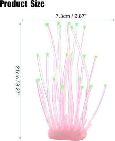 VOCOSTE Aquarium Simulation Coral Sea Urchins, Silicone Fluorescent Coral Glow Ornaments Fish Tank Landscape Decoration, Pink in Saudi Arabia