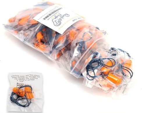 Metal Detectable Foam Earplugs 50 Pair - NRR 32dB with Detectable String - Noise Cancelling, Sound Blocking, Disposable, Corded Ear Plugs Bulk for Food Services, Industry, Pharmaceutical, Pulp & Paper in Kuwait
