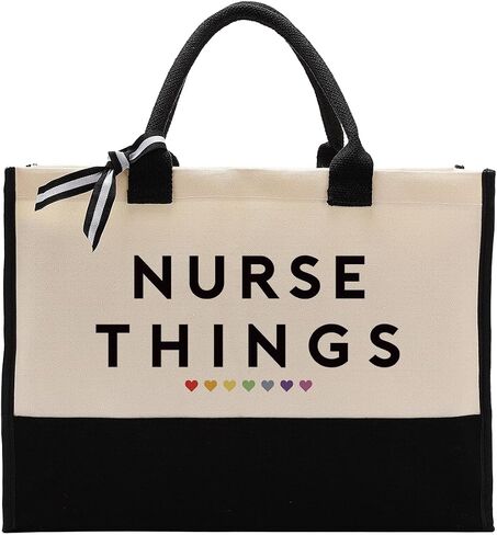 EDCTO Nurse Things Canvas Bag Gift, Nurse Gift, Cotton Canvas Tote Bag, Utility Tote Shopping Bag Grocery Bags, Nurse Canvas Beach Bag, Nurse Appreciation Gift, Gift for Nurse Friend Nursing Students in Saudi Arabia