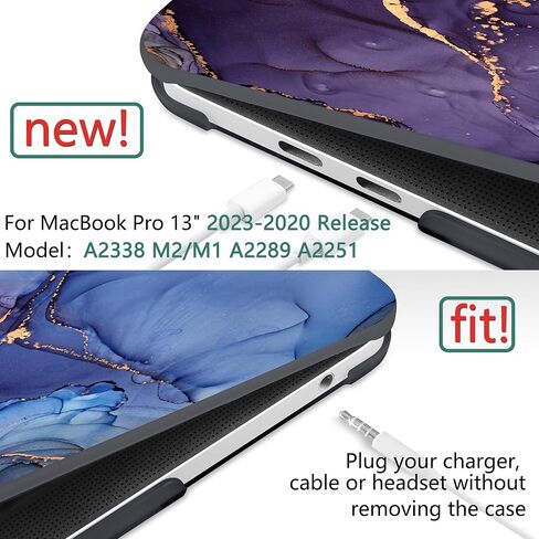 DONGKE for MacBook Pro 13 Inch Case 2023-2016 Release A2338 M2 M1 A2251 A2289 A2159 A1989 A1706 Touch Bar & Touch ID, Hard Shell with USB C to USB Adapter & Keyboard Cover, Florals in Kuwait