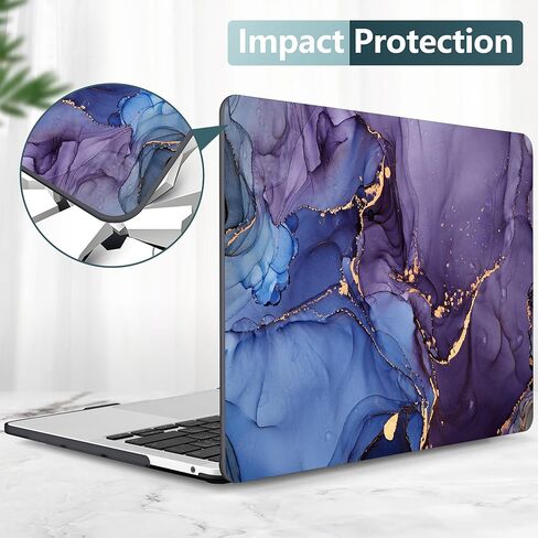 DONGKE for MacBook Pro 13 Inch Case 2023-2016 Release A2338 M2 M1 A2251 A2289 A2159 A1989 A1706 Touch Bar & Touch ID, Hard Shell with USB C to USB Adapter & Keyboard Cover, Florals in Kuwait