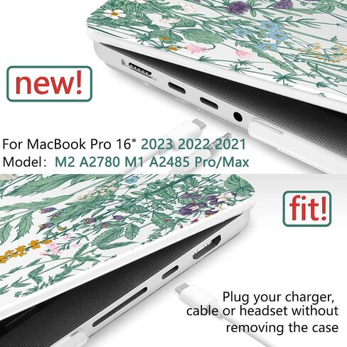 TWOLSKOO for MacBook Pro 16 Inch Case 2023 2022 2021 Release M2 A2780 M1 A2485 M1 Pro/Max, Hard Shell Case & Keyboard Cover & Screen Protector for Mac Pro 16" with Touch ID, Abstract Flower in Saudi Arabia
