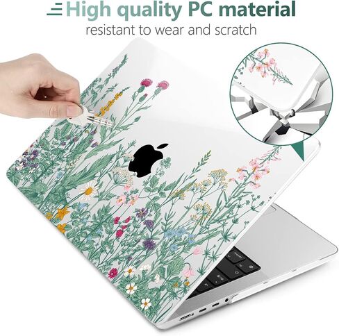 TWOLSKOO for MacBook Pro 16 Inch Case 2023 2022 2021 Release M2 A2780 M1 A2485 M1 Pro/Max, Hard Shell Case & Keyboard Cover & Screen Protector for Mac Pro 16" with Touch ID, Abstract Flower in Saudi Arabia