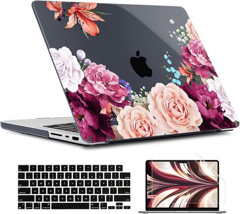TWOLSKOO for MacBook Pro 16 Inch Case 2023 2022 2021 Release M2 A2780 M1 A2485 M1 Pro/Max, Hard Shell Case & Keyboard Cover & Screen Protector for Mac Pro 16" with Touch ID, Abstract Flower in Saudi Arabia