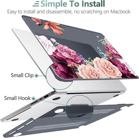 TWOLSKOO for MacBook Pro 16 Inch Case 2023 2022 2021 Release M2 A2780 M1 A2485 M1 Pro/Max, Hard Shell Case & Keyboard Cover & Screen Protector for Mac Pro 16" with Touch ID, Abstract Flower in Saudi Arabia
