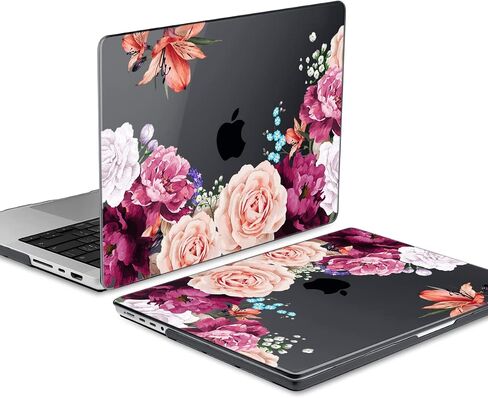 TWOLSKOO for MacBook Pro 16 Inch Case 2023 2022 2021 Release M2 A2780 M1 A2485 M1 Pro/Max, Hard Shell Case & Keyboard Cover & Screen Protector for Mac Pro 16" with Touch ID, Abstract Flower in Saudi Arabia
