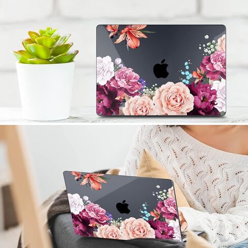 TWOLSKOO for MacBook Pro 16 Inch Case 2023 2022 2021 Release M2 A2780 M1 A2485 M1 Pro/Max, Hard Shell Case & Keyboard Cover & Screen Protector for Mac Pro 16" with Touch ID, Abstract Flower in Saudi Arabia