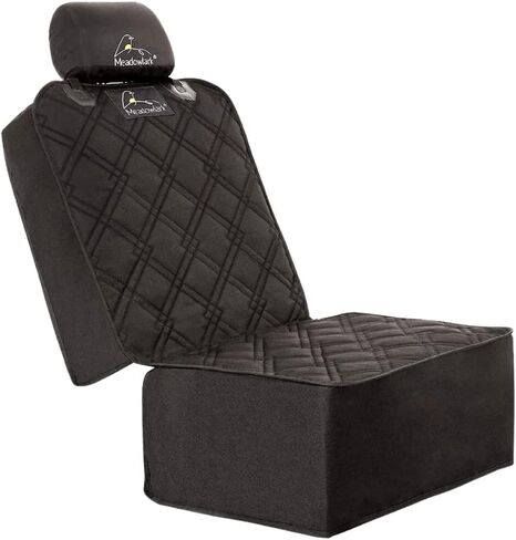 Meadowlark Dog Car Seat Cover Front Seat Cover Waterproof Scratch Proof Car Seat Covers for Dogs Car Seat Protector for Dogs for Trucks Cars & SUVs w/Free Seat Belt & Headrest Cover – 45 x 21 in Black in Saudi Arabia