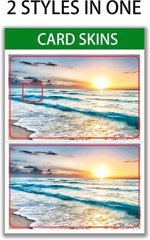 siayaharu Large Chip Credit Card Stickers Skin No Bubble Slim Waterproof Anti-Wrinkling Removable Vinyl Debit Cover Decals Sea in Saudi Arabia