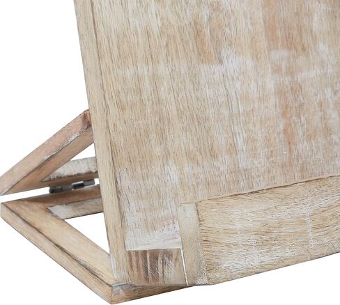 Deco 79 Wood Handmade Intricately Carved Tabletop Display Easel with Foldable Stand, 7" x 8" x 15", White in Saudi Arabia