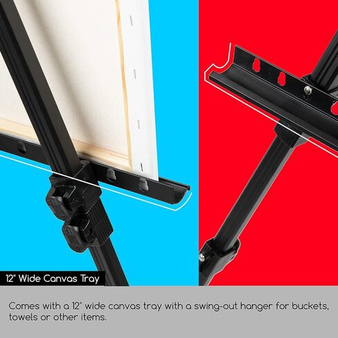 MEEDEN Aluminum Easel Stand, Metal Display Easel, Tripod Travel Easel with Bag, Field Art Easel, Adjustable Portable Easel for Painting, Plein Air Easel, Hold Canvas Max 48"H x 7/8"D in Saudi Arabia