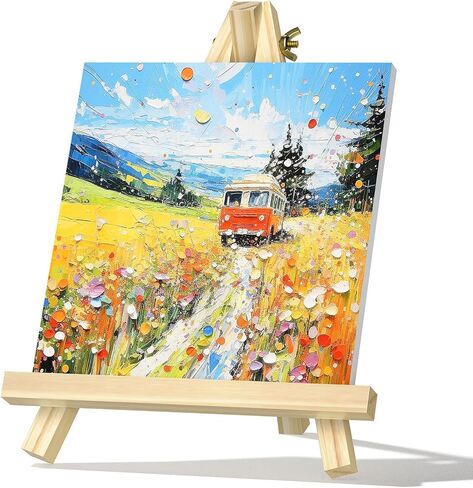 Tabletop Wood Display Easel Stand - 9 Inch Table Easel for Paintings - Small Portable Canvas Tripod Easel for Kids, Student Displaying Arts, Crafts, Photos, Pictures, Paintings Party in Saudi Arabia