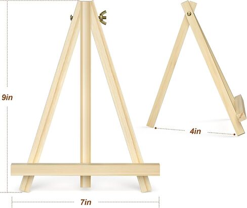 Tabletop Wood Display Easel Stand - 9 Inch Table Easel for Paintings - Small Portable Canvas Tripod Easel for Kids, Student Displaying Arts, Crafts, Photos, Pictures, Paintings Party in Saudi Arabia