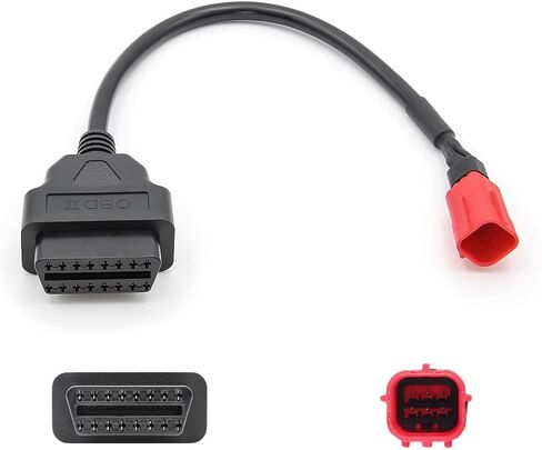 Zzxker Obd2 كابل محول، 16 دبوس إلى 6 دبوس كابل تشخيص OBD، Obd2 إلى Obd1 6pin محول التوصيل لهوندا جوزي كاواساكي سوزوكي دراجة نارية in Kuwait