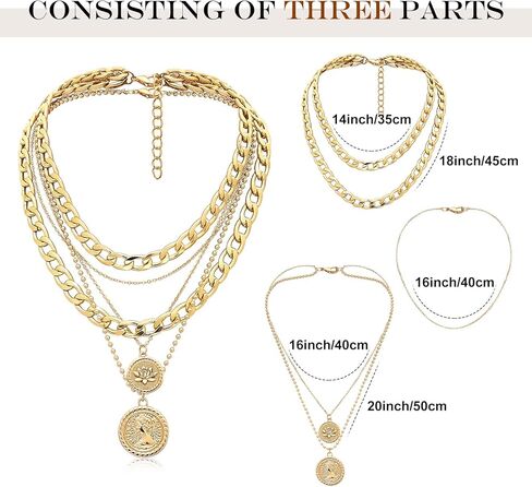 Cysincos قلادات ذهبية الطبقات للنساء، أساور خلخال ذهبية للنساء مقاومة للماء 14 قيراط مصنوعة يدويًا بطبقات رائعة من زهرة الميلاد هدية in Kuwait